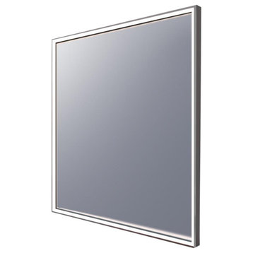 Radiance Lighted Mirror, LED, Clear, Silver Frame, 34.75"H x 34.75"W x 2"D