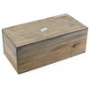 Brown Wood Rectangle Planter Box Leak-Proof Plastic Liner (H:4" Open:10"x5")