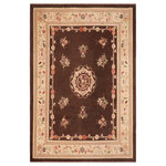 Bareens Designer Rugs - Bohemian Heriz Ziegler Jeri Brown Beige Hand-Knotted Rug - 8'4'' x 9'9'' - Enhance the ambiance of your home with this magnificent Persian-influenced Turkish hand-knotted rug made by skilled artisans capable of creating the most exceptional vegetable dyes and hand-spun wool. This exquisite handmade rug is a one-of-a-kind Peshawar Kafkaz, otherwise identified as Chobi, Chobi Peshawar, Oushak, or Ziegler rug. These handmade rugs are crafted in Pakistan utilizing superior-quality wool imported from Australia, New Zealand, and Korea in two types of weaves: the Persian weave and the Mori weave. This rug is meticulously crafted by hand using the finest natural vegetable dyes extracted from local plants. The artisans use a blend of hand-spun local and fine merino wool, resulting in a rug with a compelling texture, higher lanolin content, and longer staple. The artisans occasionally incorporate natural or artificial silk into the pile to enhance specific motifs. The finished product is an awe-inspiring execution of flawless design and an understated palette that exudes elegance.
