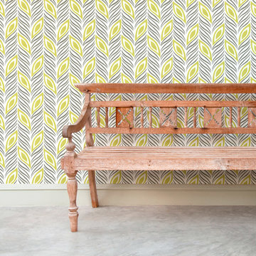 Strut Your Stuff (Citron) hand-printed artisan wallpaper by Sarah & Ruby