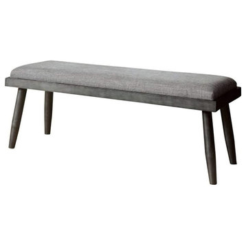 Dining Room Padded Seating Bench, Gray