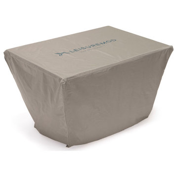 LeisureMod Chelsea Waterproof Fabric Rectangle Fire Pit Table Cover