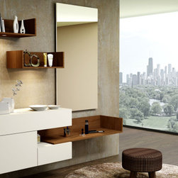 Dressing Table with Custom Storage in Light Grey & Lincon by Inspired Elements - Dressing Tables