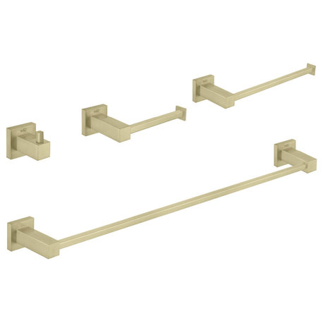 Cube 4 Piece Hardware Set, Brushed Gold, Brush Gold