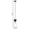 Montey - 1-Light Pendant - Matte Black - Clear Cylindrical Glass