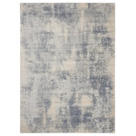 Nourison - Nourison Rustic Textures 9'3" x 12'9" Blue/Ivory Modern Indoor Area Rug - This beautifully carved contemporary rug from the Rustic Textures Collection features deep, distressed slate grey abstracts for a weathered, rustic d�cor feel that adds depth and texture to any space. A soft, silky high-low pile with subtly distressed colors make this rug the perfect choice for a modern accent.
