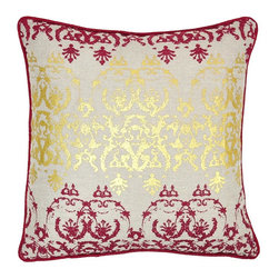Entree Burgandy/Gold Pillow - Decorative Pillows
