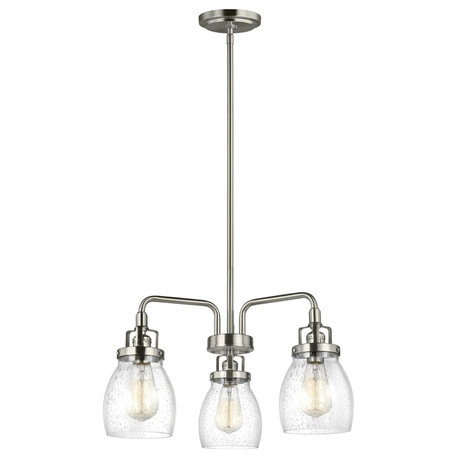 Sea Gull Lighting 3-Light Chandelier, Brushed Nickel