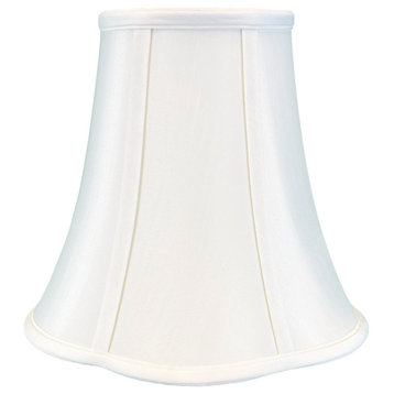 Royal Designs Bottom Outside Scallop Bell Lamp Shade, White, 8x16x13