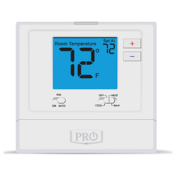 Invenitiah LLC Non-Programmable 2H/1C Heat Pump Thermostat , Blue.