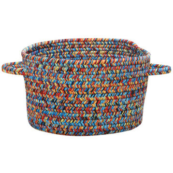 Sea Pottery Braided Basket, Bright Multi, 12"x12"x7.5"