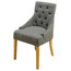 Accent Upholstered Oak Dining Chairs, Slate Fabric, Set of 2