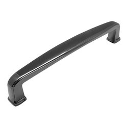 Cosmas - Solid Metal  5" Hole Centers Cabinet Pull Handle  -  Set of 25, Black Nickel - Cabinet And Drawer Handle Pulls