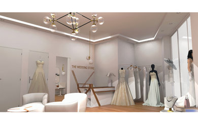 Agencement d'une boutique de robes de mariée