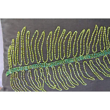 Green Rectangular Pillow Covers 12"x18" Silk, Green Tea