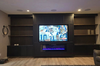 Mid-sized minimalist basement photo in Other