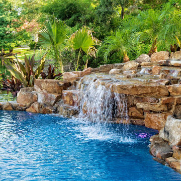 Resort-Style Natural Rock Pool Waterfall