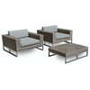3-Piece Outdoor Patio Furniture Weather Wicker Arm Chair Set