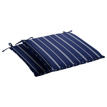 Blue Outdoor Chair Pad Set, 19x16
