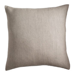 EUROPEAN FLAX LINEN PILLOW COVER &ndash; SLATE SQUARE - Decorative Pillows
