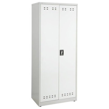 Pemberly Row 72"H Steel Storage Cabinet in Gray