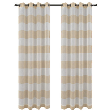 Nassau Drapery Curtain Panels with Grommets, Yellow