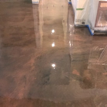 Epoxy floor coatings using metallics