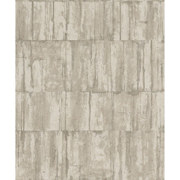 4096-560329 Buck Taupe Horizontal Industrial Unpasted Non Woven Wallpaper