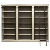 Fully Assembled Bookcase, Storage Organizer, 120"w, With Ladder