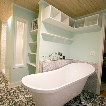 Era-Sensitive 20th Century Farmhouse Bathroom Remodel & Addition