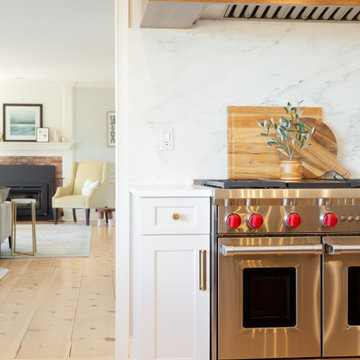 Simsbury Transitional Kitchen with Hickory Island