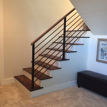 Horizontal Black Flat Bar Railing