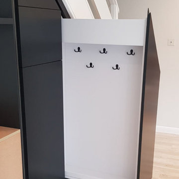 Modern Black - under stairs storage - small home bar