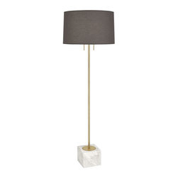 Robert Abbey Jonathan Adler Canaan Smoke Gray Fabric Shade Floor - Upholstery Fabric