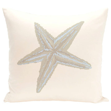 Sea Star Coastal Print Pillow, Oatmeal, 26"x26"