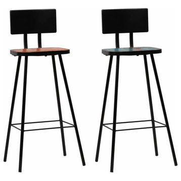 Vidaxl Bar Chairs, Set of 2, Solid Reclaimed Wood