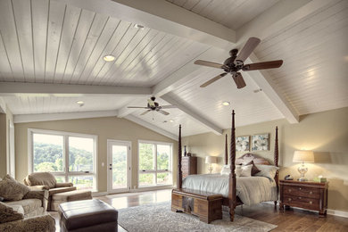 Beach style bedroom photo in Other