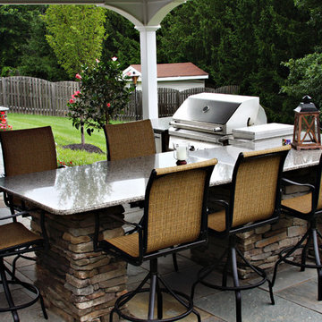 Pavilion with Outdoor Kitchen and Bluestone Patio