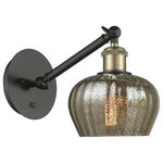 Innovations Lighting - Innovations Lighting 317-1W-BAB-G96 Fenton, 1 Light Wall In Art Nouveau - The Fenton 1 Light Sconce is part of the BallstonFenton 1 Light Wall  Black Antique BrassUL: Suitable for damp locations Energy Star Qualified: n/a ADA Certified: n/a  *Number of Lights: 1-*Wattage:100w Incandescent bulb(s) *Bulb Included:No *Bulb Type:Incandescent *Finish Type:Black Antique Brass