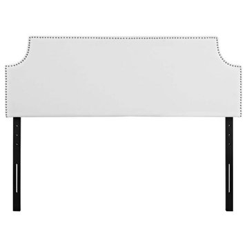 Modway Laura Full Upholstered Vinyl and Solid Wood Headboard in White