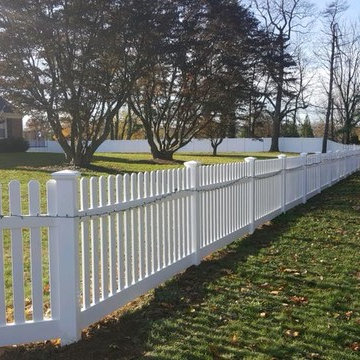 White Vinyl Fencing and Custom Built Gate