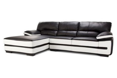Black And White Leather Corner Sofa