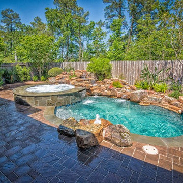 Suburban Courtyard Pool and Spa