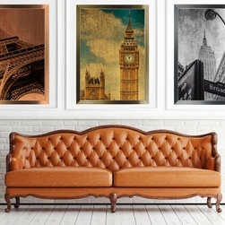 Paris.London.NYC on Various Raw Metals / Raw Metal Series - Mixed Media Art