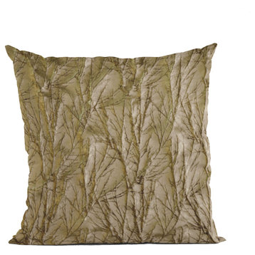 Burnished Bronze Yarns Shiny Fabric Luxury Throw Pillow, Double sided 20"x20"