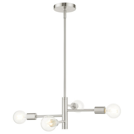 Brushed Nickel Modern, Urban, Scandinavian, Chandelier