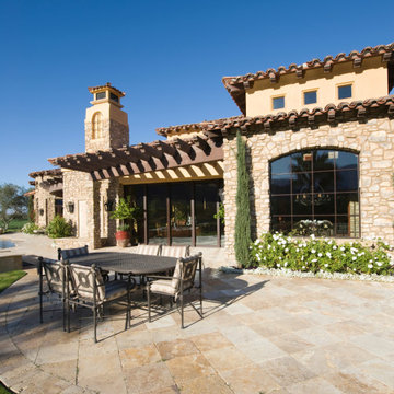 Elegant stone and design compliment and highlight the residence
