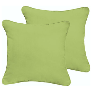 Apple Green Outdoor Corded Pillow Set, 18x18