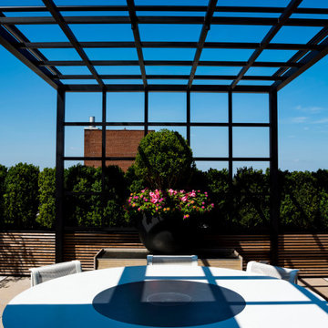 A Water Feature Under A Pergola