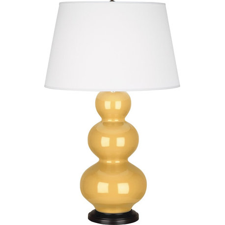 Robert Abbey Triple Gourd 1 Light Table Lamp, Sunset Yellow/Bronze - SU41X